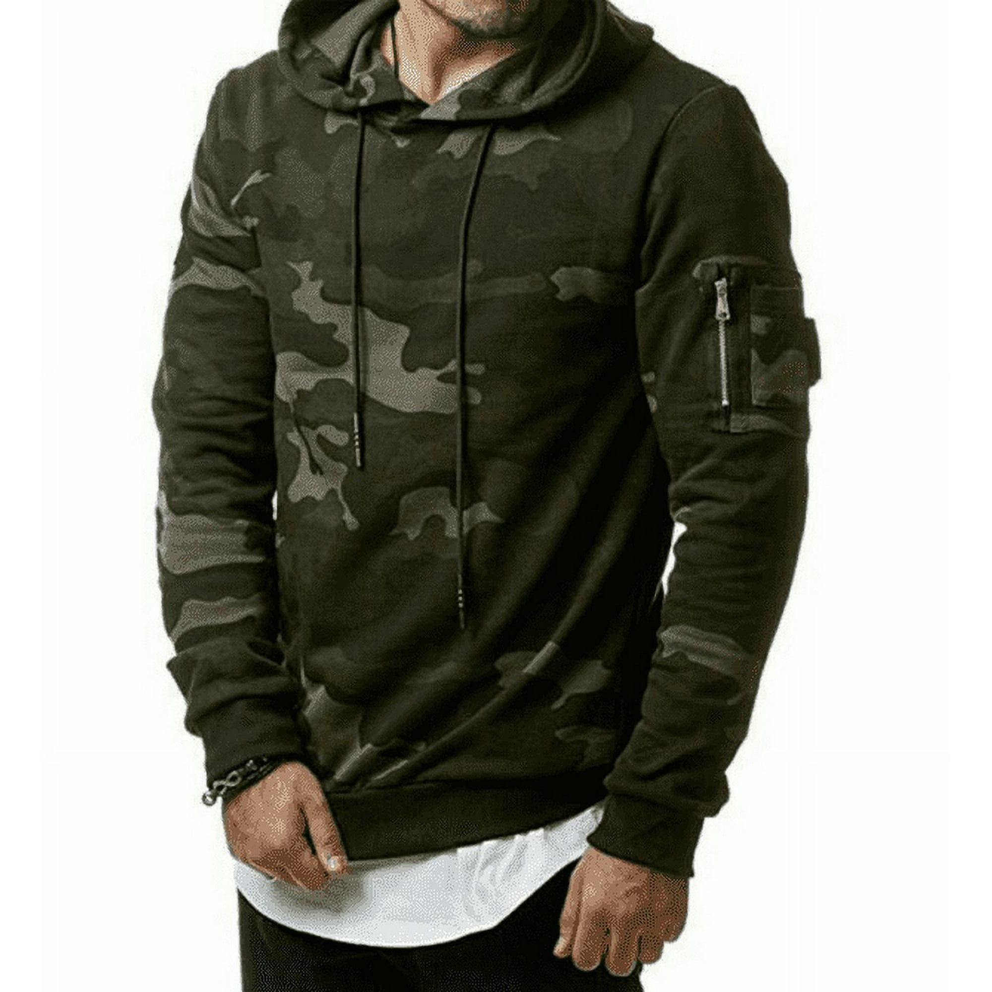 Camouflage Hoodies Men Military Style Fleece Hooded Coat Casual Camo Hoody Sweatshirt Warm Thick Tracksuit Walmart