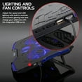 thumbnail image 5 of ENHANCE Cryogen Gaming Laptop Cooling Pad - Fits up to 17 inch Computer - Adjustable Laptop Cooling Stand with 5 Ultra Quiet Cooler Fans , 2 USB Ports and LED Lighting - Slim Portable Design 2500 RPM, 5 of 9