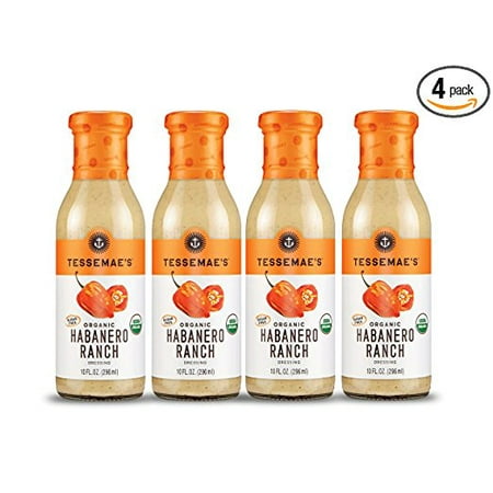 Tessemae's All Natural 4-Pack Salad Dressing (Organic Habanero (Best Organic Ranch Dressing)