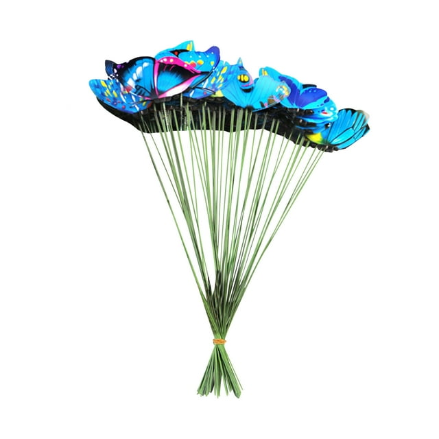 Vacemry under $5 Butterfly Decor, Butterfly Decor, 50 Pack PVC Garden Insertion Stakes, Waterproof Weather Resistant Material, 3D Wing Designs with Adjustable Angles, Colorful Outdoor Accents
