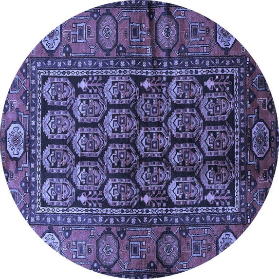Ahgly Company Indoor Round Persian Blue Traditional Area Rugs, 4' Round