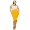 thumbnail image 4 of Women's Plus Size Solid Pencil Skirt with Banded Waist - Stretchy, 4 of 6