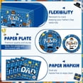thumbnail image 4 of 122 Pcs Father's Day Tableware Set, Serves 30. Features 9" & 7" plates and napkins, ideal for family celebrations., 4 of 9