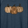 thumbnail image 3 of Instant Message - Brown Plaid Pumpkins - Women's Lightweight French Terry Long Sleeve Shirt, 3 of 6