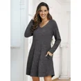 thumbnail image 4 of VEPKUL Women's Plus Size Dresses 4XL, Long Sleeve V Neck Sweater Dresses Casual Fall Winter Dress Tunic Dress with Pockets, 4 of 9