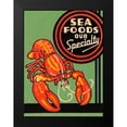 thumbnail image 2 of Retrolabel 19x24 Black Modern Framed Museum Art Print Titled - Sea Foods Our Specialty, 2 of 5