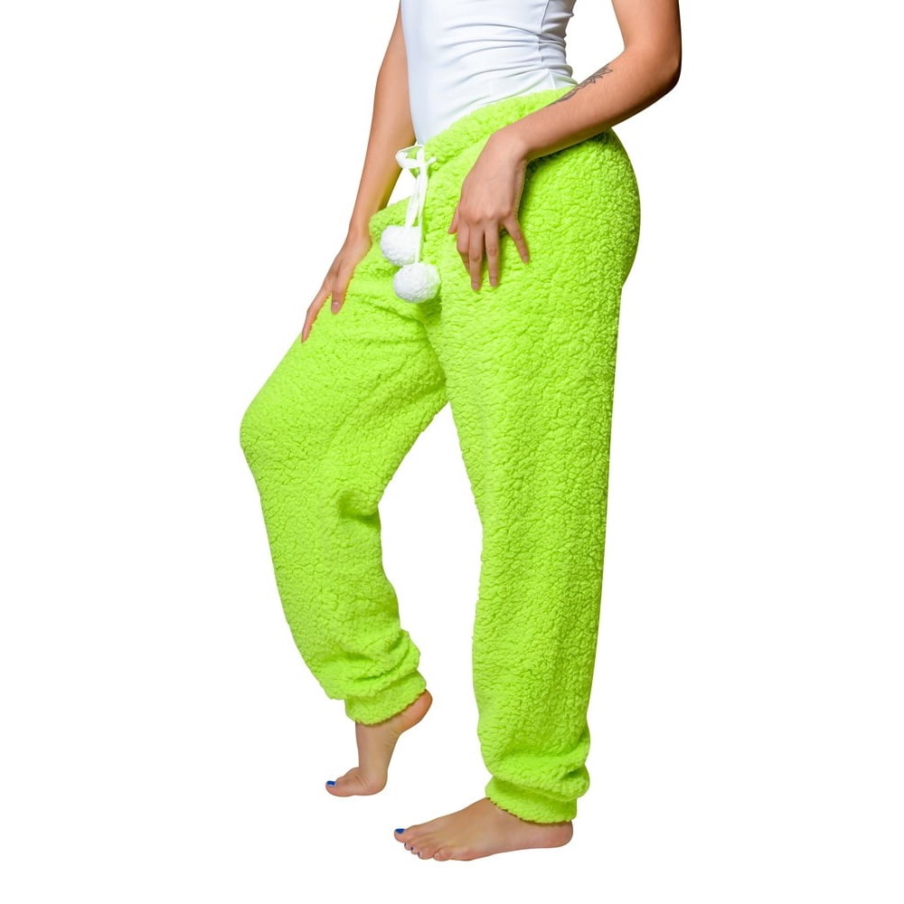 Lay Z Chic Lay Z Chic Women S Cute Sleepwear Cozy Sherpa Pants Fluffy Pajama 1 Pc Pj Soft Cute
