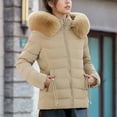 thumbnail image 5 of Sakmal Warm Winter Jackets for Women Puffer Oversized Quilted Hooded Down Jackets Parka Yellow Waterproof Overcoat Long Coats for Women, 5 of 9