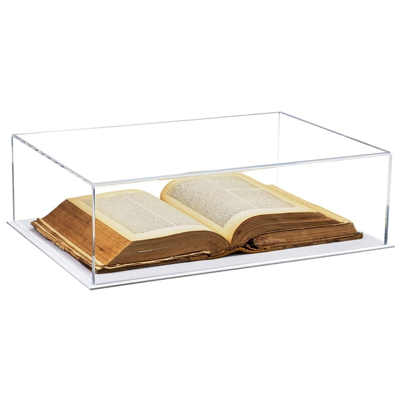 Clear Acrylic Large Book Display Case with White Base (A071-C-WDS)