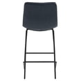 thumbnail image 4 of CHITA Counter Height Bar Stools with Metal Base, Set of 2, Faux Leather in Navy Blue, 4 of 10