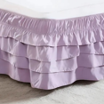 thumbnail image 4 of suxuMhao 4 Layer Bed Skirt, Ruffled Bed Skirt Elastic Bed Skirt Wrap Around Bed Skirt, Queen Size 59*78+18 Inches, Light Purple Bed Skirt Queen, Multi Layer Bed Dust Ruffle, Dust Ruffle, 1 Piece, 4 of 5
