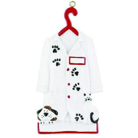 Veterinarian Outfit with Dog and Paw Prints Christmas Tree Ornament