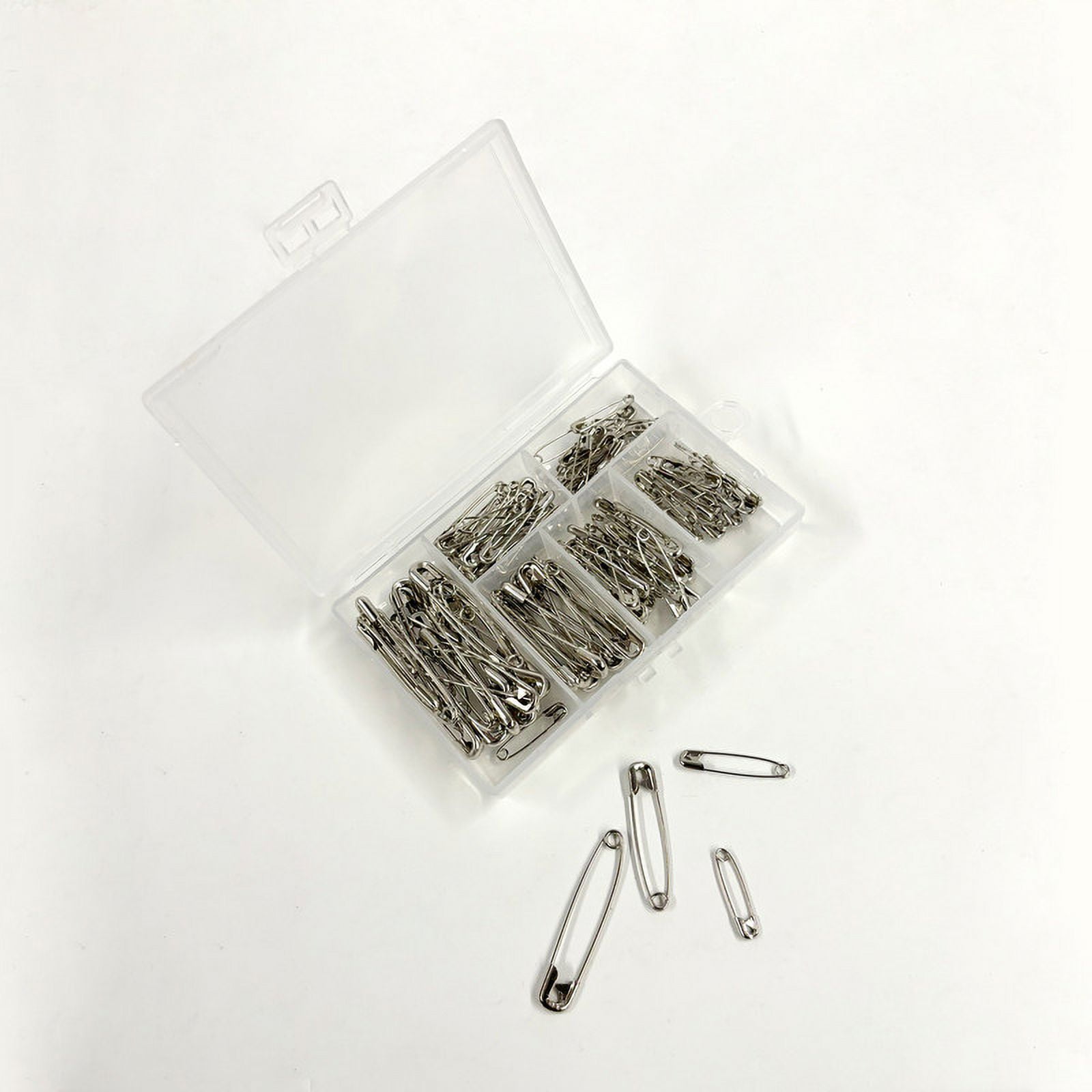 Hello Hobby Silver Steel Safety Pins Mix 140 Count with Assorted Sizes