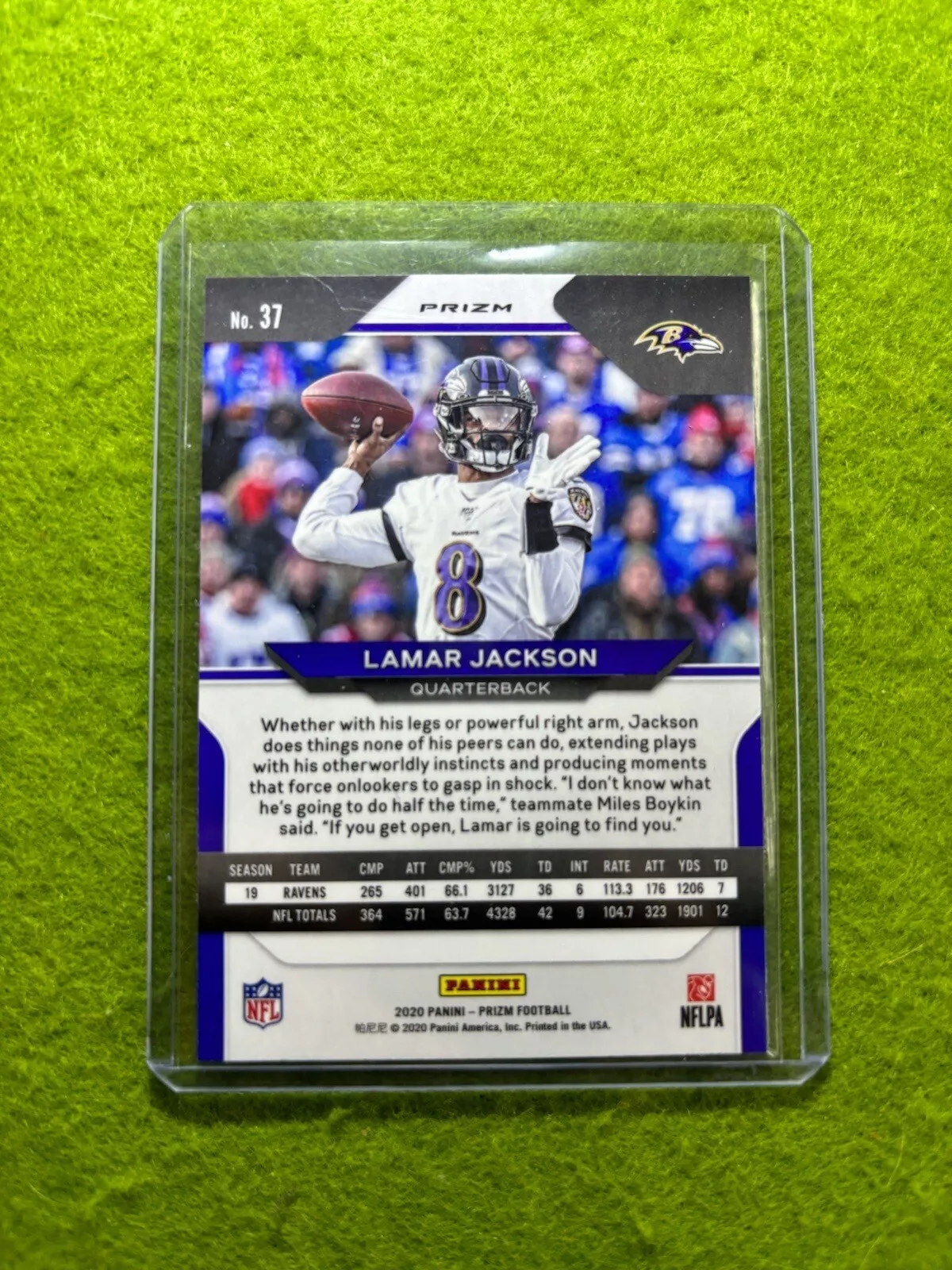 Lamar Jackson SILVER PRIZM SP CARD 2020 Panini Prizm Football BALTIMORE RAVENS
