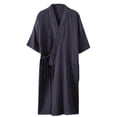 thumbnail image 2 of SDNall Mens Bathrobes Pajamas Fashion Robe Bathrobe Three Quarter Sleeve Soft Autumn Pajamas Sizes:L-2XL, 2 of 9