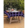 thumbnail image 2 of Outdoor Tablecloth with Umbrella Hole and Zipper, Halloween Rectangle Table Cloth 60x102 Inch Waterproof Tablecloth, Horror Pumpkin Crow Skull Purple Black Checkered Picnic Table Cover for Patio, 2 of 7