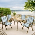 thumbnail image 3 of ARDEN 4-Pack Outdoor Patio Dining Chair Cushion, 20x44, Rain-Proof Seat Pad, Fade-Resistant Outdoor Cushion French Blue Linen Stripe, 3 of 10
