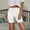 White, variant on LEKODE High Waist Tummy Control Shorts Pull on Shorts Women Womens Running Shorts Workout Shorts Women Stretchy Shorts for Women Shorts for Women Trendy Summer Shorts Baggy Shorts Women Beige L