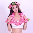 thumbnail image 4 of Hawaii Artifical Cloth Flower Wreath Necklace Headring Wristband Christmas New Year Festival Wedding Party Decoration Garland, 4 of 5