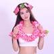 thumbnail image 2 of Corona de baile hula hawaiano, 4 piezas, para Navidad, Año Nuevo, festival, boda, fiesta, collar de flores artificiales tropicales, 2 of 5
