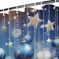 thumbnail image 3 of Shower Curtain for Bathroom Blue Xmas Balls Winter Snowflake Bathroom Curtain Waterproof Cool Bath Curtain Hooks Included,72x72Inch, 3 of 5