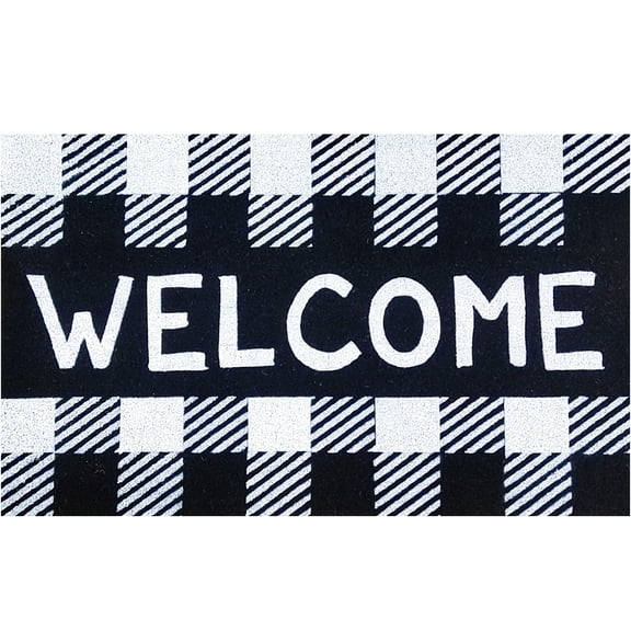 Briarwood Lane Everyday Coir Doormat 48x30 Checkered Welcome Large Coir Doormat