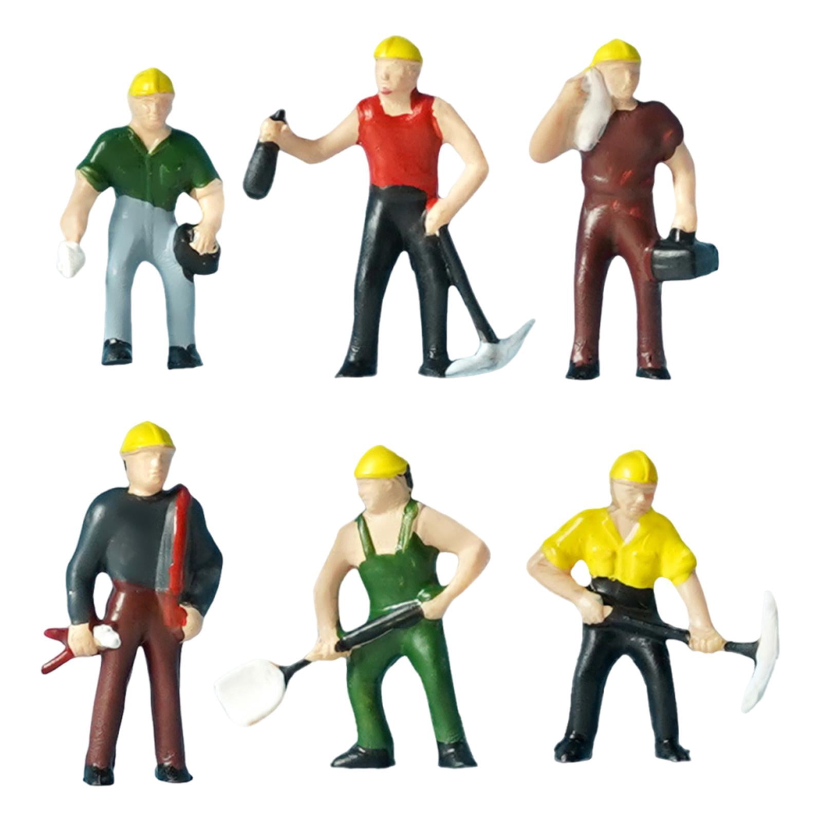 LeeQinersw 6Pcs 1:87 Scale Miniature Figures Model Realistic Display Building Figurines