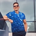 thumbnail image 4 of Balery A Blue Glitter Camisa Polo de Hombre con Estampado, de Manga Corta y Tejido Medio, Camisa Tipo Golf Polo-Small, 4 of 6