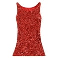 thumbnail image 2 of Tittly Vest for Women Tank Tops Women's Sequin Bottom Sleeveless Underwired Camisole Tops Tank Vest Vest Tops for Women Womens Tops Red A, 2 of 5