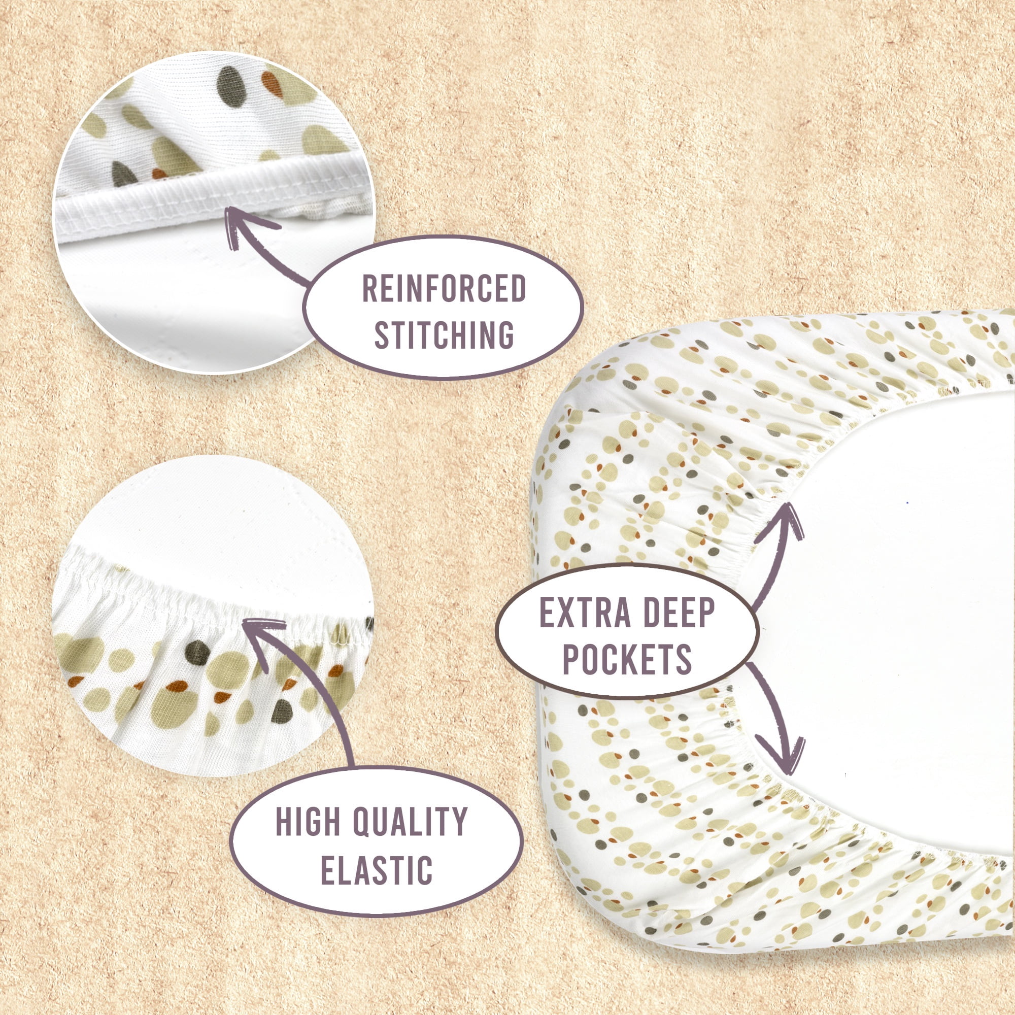 Bublo Baby 3-Pack Organic Cotton Bassinet Fitted Sheets, 32x16x4 – Fits Halo, Snoo, Graco, Dream On Me, Delta – Soft, Breathable Sheets for Oval, Hourglass & Rectangular Bassinet Pads