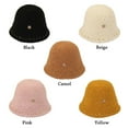 thumbnail image 3 of Winter Lamb Wool Warm Casual Bucket Hat Panama Hat Fisherman Cap Sun Cap PINK, 3 of 8