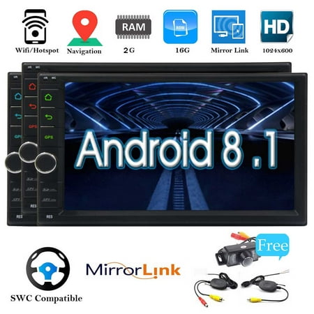 2019 Android 8.1 inch HD Car Stereo System Double Din Head Unit in Dasg GPS Navigation FM/AM Radio Receiver 2 Din Video Player RAM:2GB Support Mirrorlink Wifi USB SD OBD2