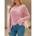 thumbnail image 4 of Long Sleeve Women's Casual Tulle Top Blouse Lightweight Knit Pullover Sweater, 4 of 6