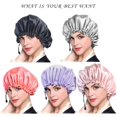 thumbnail image 4 of Satin Bonnet Sleep Bonnet Cap - Extra Large Double Layer Reversible Adjustable Satin Cap for Sleeping Hair Silk Bonnet, 4 of 4