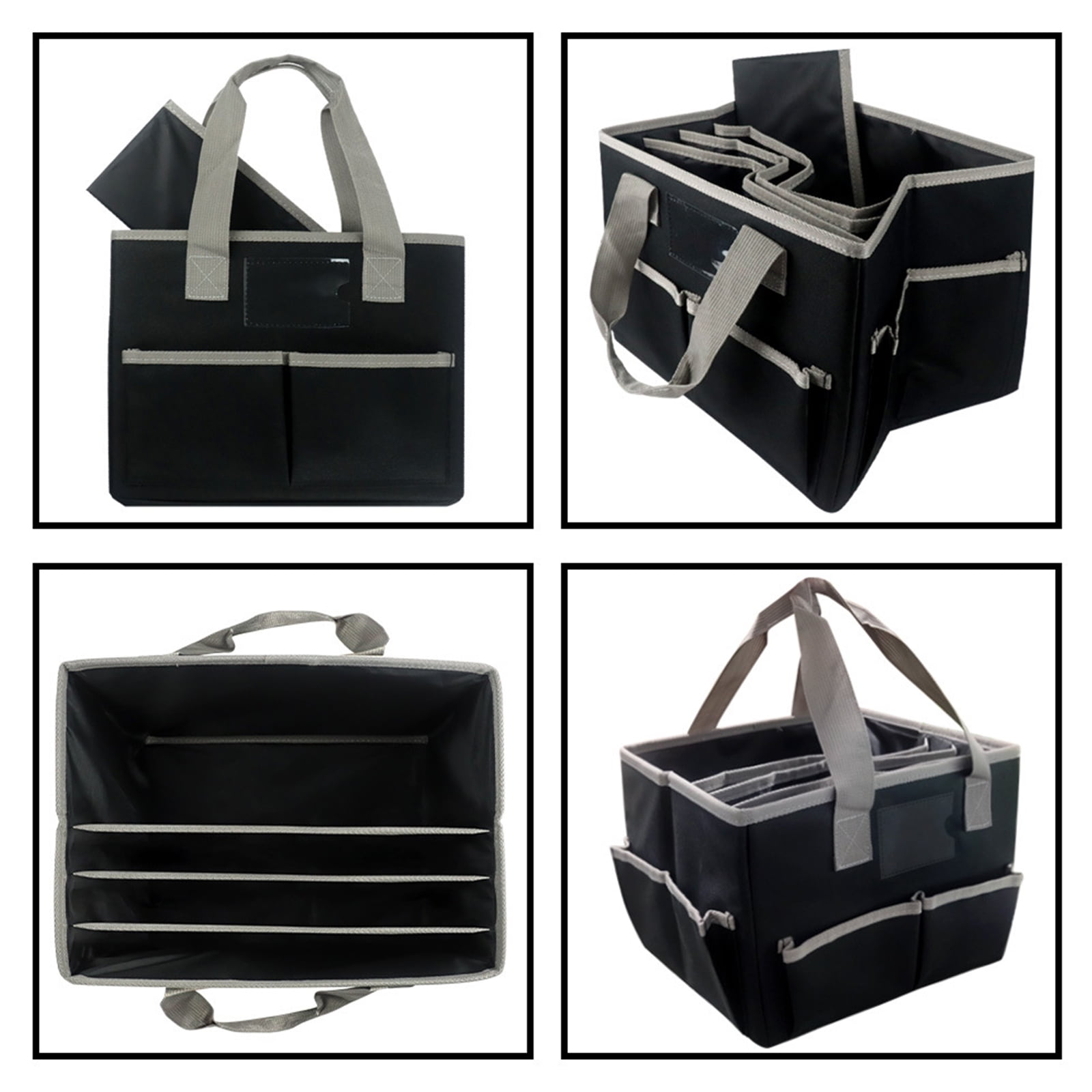 Milue Art Craft Canvas Organizer Bag Handheld Storage Tote Bag with 8 Pockets Handles