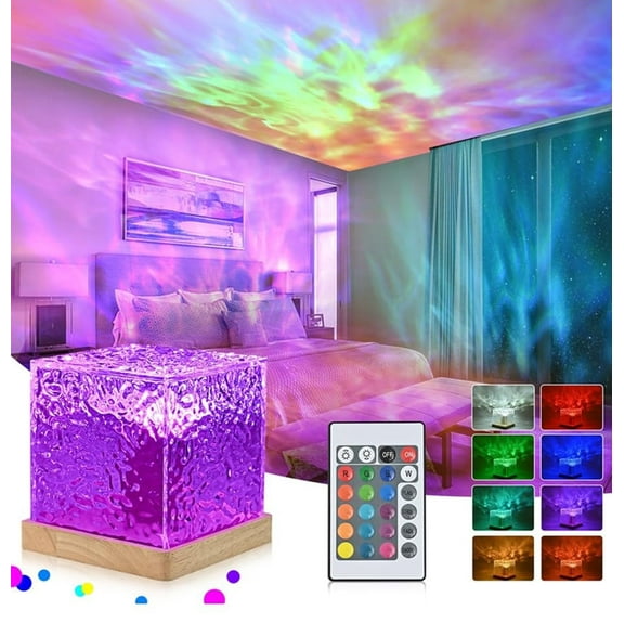 Wave Projector Light,16 Colors Galaxy Projector Light Aurora Projector for Bedroom Office Restaurant,with Remote,Idea Gifts for Boys Girls, Father's Day Gifts