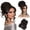 Black Brown, variant on Curly Updo Wig with Bangs Messy Bun Hair Piece 2-in-1 Hair Topper Long Side Bangs Drawstring Ponytail Extension for Women Light Blonde