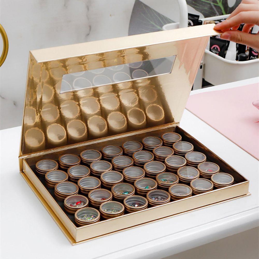  minkissy 6pcs Nail Art Storage Box Container with Lid Taper  Candle Holders Jewels for Nails Candle Tray Aluminum Cosmetic Sample  Containers Jewelry Making Organizers Beads Storage Organizer : Arts, Crafts  