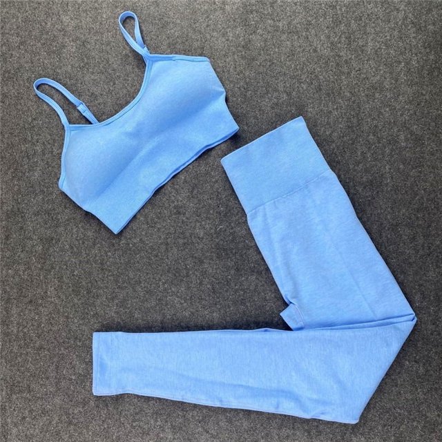 Conjunto de Yoga sin costuras para mujer, camisas de entrenamiento, pantalones deportivos, sujetador, trajes de gimnasio, conjuntos deportivos