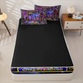 thumbnail image 4 of Homewish Cheerleading Theme Zipper Full Size Comforter Sets with Fitted Sheet and 2 Pillowcases For Girls,Cheerleader Silhouette Zipper Bedding Set,Black Reversible,4-Piece, 4 of 7