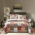thumbnail image 2 of Boho Quilt with Decorative Print Patchwork, 2 of 38