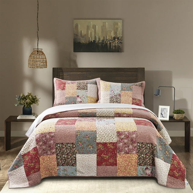 Courtepointe Boho avec Imprimé Décoratif Patchwork