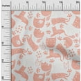 thumbnail image 1 of oneOone Rayon Dark Peach Orange Fabric Cat Dress Material Fabric Print Fabric By The Yard 56 Inch Wide-7UY, 1 of 6