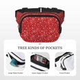 thumbnail image 5 of Kdxio Red Paisley Floral Crossbody Double Layer Waist Bag Belt Bag for Unisex Fanny Pack Fashion Waist Packs for Hiking Running Shopping Traveling, 5 of 9