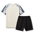 thumbnail image 5 of Miluxas Ensemble de Shorts Athlétiques pour Garçons - 2 Pcs T-Shirt de Performance Léger à Manches Courtes et Shorts de Course pour Garçons Beige TP(TP), 5 of 5