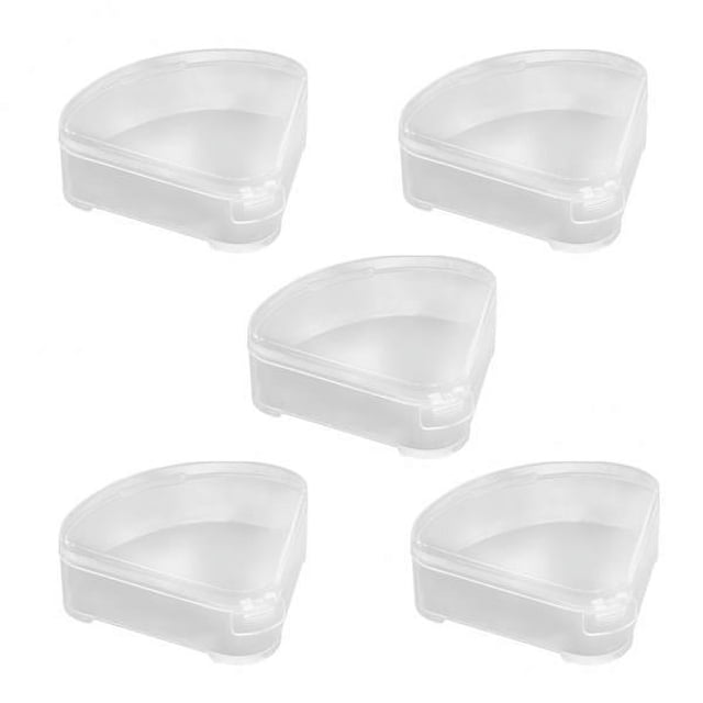 5x Caja de Hojaldre Triangular Portátil de 5 Piezas, Contenedor de Hojaldre de Polvo a Prueba de Polvo, Estuche de Almacenamiento de Cosméticos,