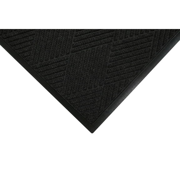 M   A Matting M A Matting WaterHog Max Diamond Classic Mat Universal Cleated 2' x 3' Black Smoke