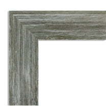 Amanti Art Beveled Wood Bathroom Wall Mirror - Fencepost Grey Narrow Frame Fencepost Grey Narrow Outer Size: 41 x 29 in