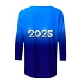 thumbnail image 4 of Awdenio Spring Winter Hoodie for Women Fashion 2025 Happy New Year Print Crewneck 3/4 Sleeve Loose Sweatshirt Capless Tops, 4 of 5