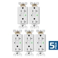 thumbnail image 2 of DEWENWILS 20A GFCI Outlet, 5-Pack Self-Test GFCI Receptacle with LED Indicator, Tamper Resistant, Weather Resistant, Wallplate Included, UL Listed, White, 2 of 10